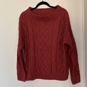 JODIFL Cozy Cable Knit Sweater Blush Pink M